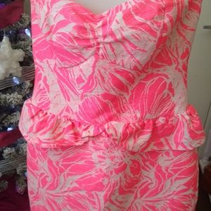 #97 Barbie Pink 80s Romantic Strapless Dress